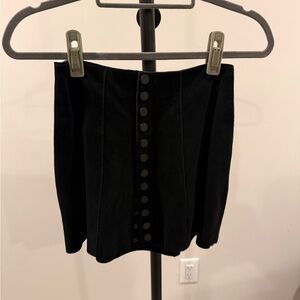 Suede Button-Front Women's Skirt